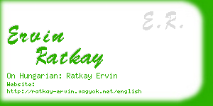 ervin ratkay business card